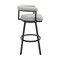 Armen Living Nolagam Swivel Bar Stool in Black Metal with Light Gray Faux Leather 840254335646 - alternate 2